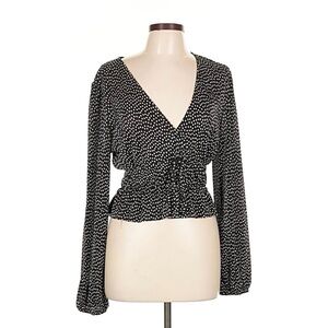 Zara Black and White Polka Dot Blouse